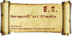 Beregszászi Klaudia névjegykártya
