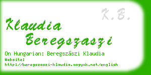 klaudia beregszaszi business card